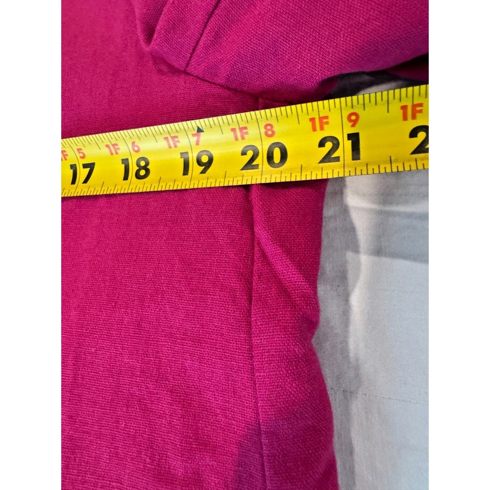 Halston Women Linen Viscose Blend Blazer Fuchsia Women's L Lined Preppy Workwear - Picture 8 of 9